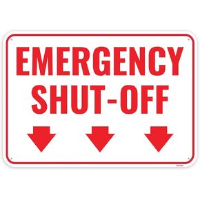 1PC Emergency Shut Off Sign, 10 x 7 Inches - Aluminum - Emergency Disconnect Sign