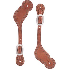 Weaver Leather Harness Leather Spur Straps with Spots, Russet