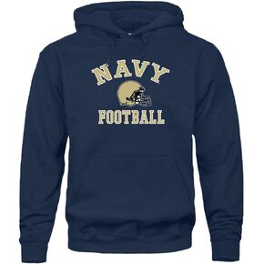 Barnesmith College Football Hooded Sweatshirt with Pocket, Unisex Cotton/Poly Blend, Helmet Logo