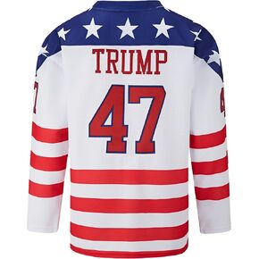 Donald Trump 47 USA MAGA White Hockey Jersey Stitched S M L XL XXL 3XL