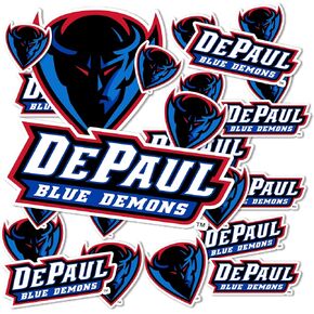 Desert Cactus DePaul University Sticker Blue Demons Sticker Vinyl Decals Laptop Water Bottle Car Scrapbook Sheet T1 (Type 1-1)