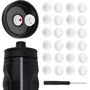 6pcs Dispensing Valves Compatible with Under Armour 32oz Water Bottle Lid, BPA-Free Silicone Valves & Plastic Inserts with Screwdriver Water Bottle Replacement for Gatorade GX Squeeze Bottle