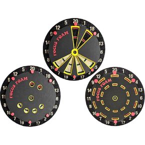 Magnetic Focus Foam Steel Tip Dartboard Trainer 3 Pack | Black Red Yellow