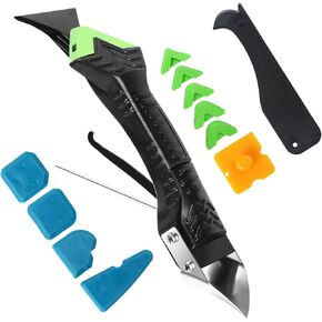 Silicone Caulking Tool,5 in1 caulk remover tool with Grout Scraper,caulking tool kit，Adhesive Residue Scraper Seam Repair Tool Kit for Kitchen Bathroom