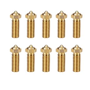 Volcano Brass Nozzles Kit Multi Size Extruder Thread Nozzle 0.4MM 0.2MM 0.6MM 0.8MM Print Head Nozzles Hotend Extruder for R QIDI Q1 Pro/X-SMART3/X-PLUS3/X-MAX3 3D Printer (10 Pack)