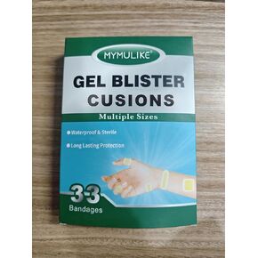 Blister Bandages for Hands, 33 Count Fingertip Gel Bandages Waterproof, Hydrocolloid Bandages for Heel, Toe, Blister Cushions Long Lasting Protection- Variety Pack
