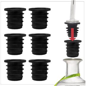 Liquor Pourer Adapters – Set of 6, Fits Large Olive Oil and Liquor Bottles – Converts Bottles with Up to 1 Inch (25mm) Neck into Easy-Pour Spouts