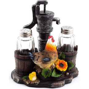 Pump Up The Spice Rooster Salt & Pepper Shaker Set