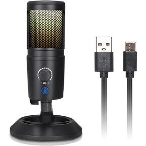 RGB Microphone, USB Live Streaming Capacitor Microphone, Computer Competitive Recording Tape, Lighting