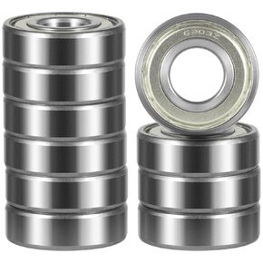 10 Pcs 6203ZZ Double Metal Seal Bearings 17x40x12mm, Pre-Lubricated and Stable Performance and Cost Effective, Deep Groove Ball Bearings