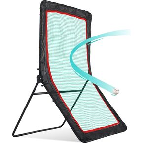 Baseball Rebounder Net for Backyard, 4X7FT Adjustable Baseball&Volleyball Rebounder for Practice Throwing and Pitching