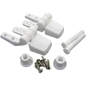 LASCO 14-1039 White Plastic Toilet Seat Hinge with Bolts and Nuts, Top Tightening, Fits Bemis Brand
