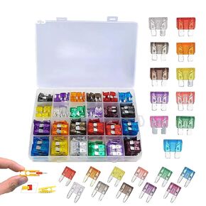 Car Fuses Assortment Kit, 220pcs Medium and Small Car Truck Auto Blade Fuse Combo Kit Assortment 5A 7.5A 10A 15A 20A 25A 30A Fuses Automotive Box Case