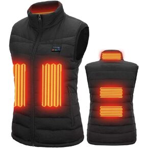 Heated Vest Heating Down Vest 3-Stage Temperature Control 5 Rapid Heating Zones Independent Settings Women Gift