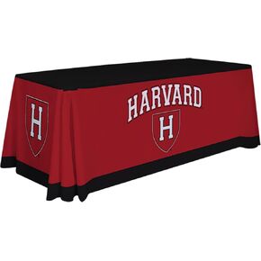Harvard Crimson College Sports Printed Table Throw - NCAA Licensed - Polyester 6' Draped School Tablecloth (Black, Red, White)