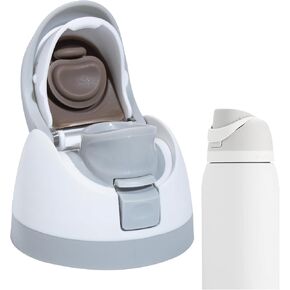 Replacement Lid for O-wala Free-sip, One Button Water Bottle Replacement Cap Compatible with Cup 16oz 24oz 32oz 40oz, No Water Leakage, White