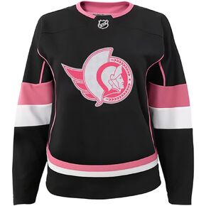 Outerstuff Ottawa Senators Black Pink Blank Girls Kids Youth 7-16 Fashion Premier Team Jersey