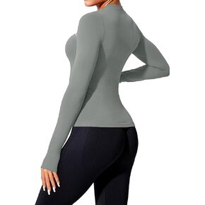 Women's Seamless Workout Shirts Long Sleeve Breathable Quick Dry Running Yoga Athletic Gym Thumb Holes Tops