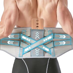 Back Brace for Lower Back Pain Relief with Bionic Support Plate, Back Support Belt Lumbar Support for Herniated Disc, Sciatica, Arthritis. Adjustable and Breathable Design for Men and Women