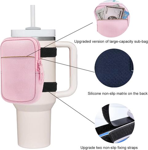 حقيبة زجاجة ماء لـ Stanley Quencher Adventure 40oz & Stanley Iceflow 20oz 30oz ، حقيبة تومل مع جيب للنساء ، وملحقات الصالة الرياضية للبطاقات ، والمفاتيح ، والمحفظة ، والسماعات ، والضغوط ، والمتعددة الاستخدامات (الوردي) in Saudi Arabia