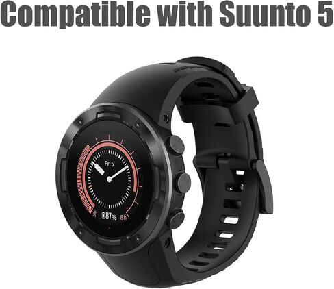 Sport Stylish Replacement Watch Band Compatible with Suunto 5 Watch Classic Replacement Wrist Band Suitable for Suunto 5 Watch Soft Silicone Bands for Multisport GPS Watch in Kuwait