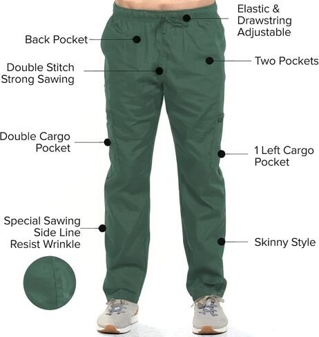 Dagacci Scrubs Medical Uniform Women and Men Unisex Scrubs Pants Medical Scrubs Pants in Saudi Arabia
