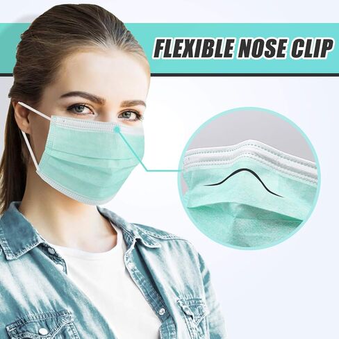 Medical 50 PCS القابل للتصرف في القناع 3 طبقة أقنعة واقية أخضر in Saudi Arabia