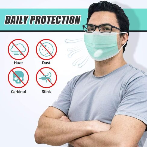 Medical 50 PCS القابل للتصرف في القناع 3 طبقة أقنعة واقية أخضر in Saudi Arabia