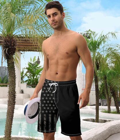 Mens Swim Trunks with Compression Liner 9" Swim Trunks Quick Dry Surfing Beach Shorts Hawaii Sports Shorts in Saudi Arabia