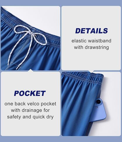 Mens Swim Trunks with Compression Liner 9" Swim Trunks Quick Dry Surfing Beach Shorts Hawaii Sports Shorts in Saudi Arabia