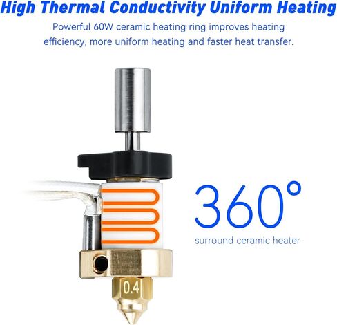 إكسسوارات الطابعة ثلاثية الأبعاد K1 Max Hotend K1 Buteduse Head ، Power 60W ، دعم 320 ℃ الطباعة عالية درجة الحرارة وطباعة عالية السرعة 600 مم/ثانية ، متوافقة مع الطابعات K1 و K1 Max 3D in Kuwait