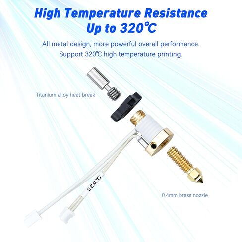 إكسسوارات الطابعة ثلاثية الأبعاد K1 Max Hotend K1 Buteduse Head ، Power 60W ، دعم 320 ℃ الطباعة عالية درجة الحرارة وطباعة عالية السرعة 600 مم/ثانية ، متوافقة مع الطابعات K1 و K1 Max 3D in Kuwait