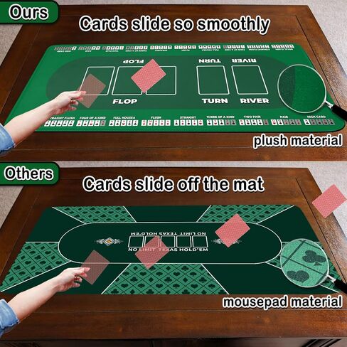 Poker Mat, 8-10 Players Texas Holder Poker Table Top - 70" x 35" Poker Topper for Tables - Poker Game Mat with 8 Coasters in Gift-Ready and Zipper Storage Bag in Saudi Arabia