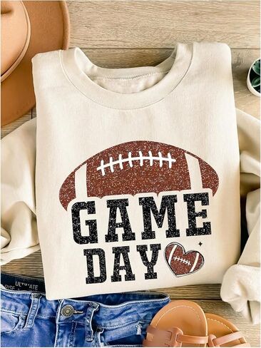 Shenhe Women Long Sleeve Crew Neck Game Day Day Sweatshirt in Saudi Arabia