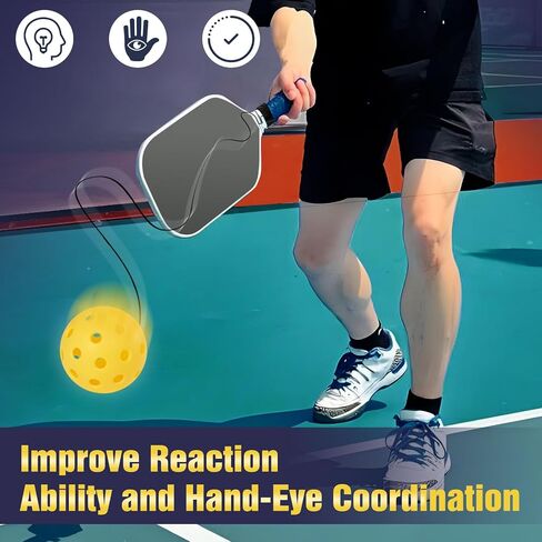 مدرب Pickleball - مدرب المخلل المستمر ، تدريبات المخلل النهائي ، تعزيز وقت رد الفعل وتنسيق عين اليد | هدية مثالية لجميع مستويات المهارة (مجداف غير مدرج) in Kuwait