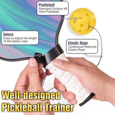 مدرب Pickleball - مدرب المخلل المستمر ، تدريبات المخلل النهائي ، تعزيز وقت رد الفعل وتنسيق عين اليد | هدية مثالية لجميع مستويات المهارة (مجداف غير مدرج) in Kuwait