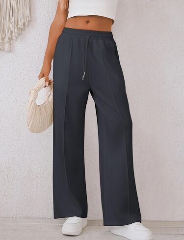 Women's Wide Leg Sweatpants Baggy Straight Leg Yoga Lounge Pants with Pockets S-XL in Saudi Arabia