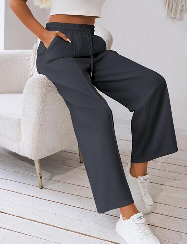 Women's Wide Leg Sweatpants Baggy Straight Leg Yoga Lounge Pants with Pockets S-XL in Saudi Arabia