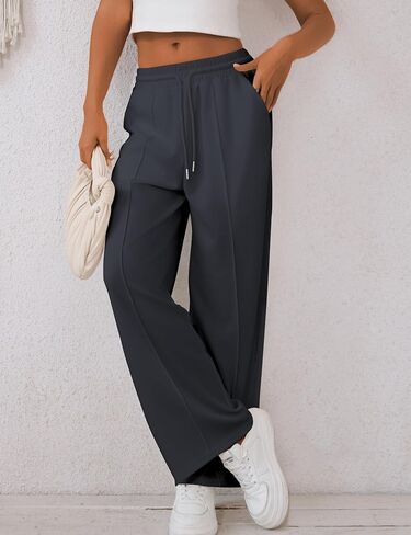 Women's Wide Leg Sweatpants Baggy Straight Leg Yoga Lounge Pants with Pockets S-XL in Saudi Arabia