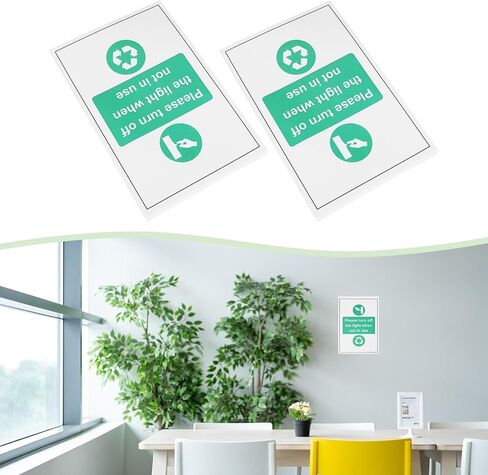 ECSING 10pcs 150mm × 100 مم PVC ملصقات تحذير للادة اللاصقة PVC يرجى إيقاف تشغيل الضوء عندما لا تكون قيد الاستخدام للتحذير والتعليمات in Kuwait