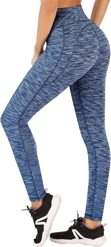 Heathyoga Womens Workout Leggings with 3 Pockets for Women Tummy Contorl High Waist Yoga Pants Women Compression Gym in Saudi Arabia