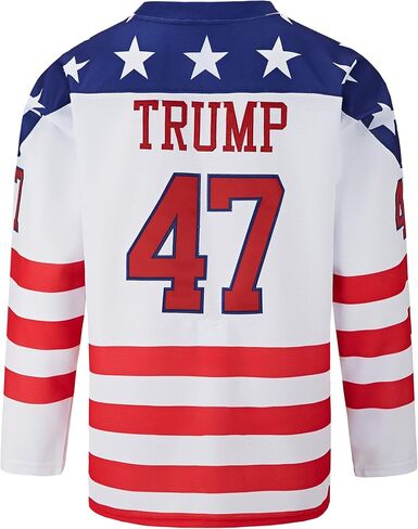 Donald Trump 47 USA MAGA White Hockey Jersey Stitched S M L XL XXL 3XL in Saudi Arabia