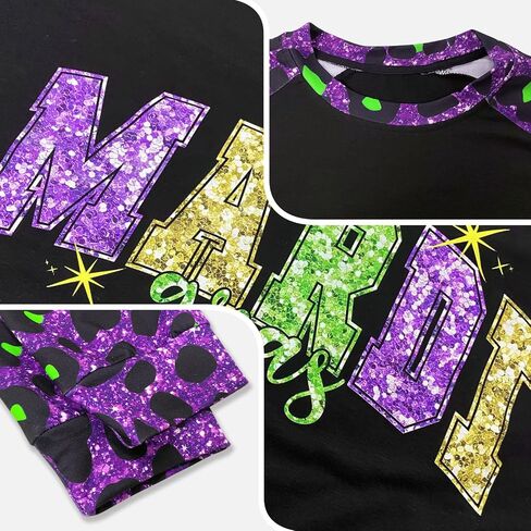 ملابس Mardi Gras للنساء Leopard الربط أزياء Mardi Gras Sweatshirts حفلة طويلة in Saudi Arabia