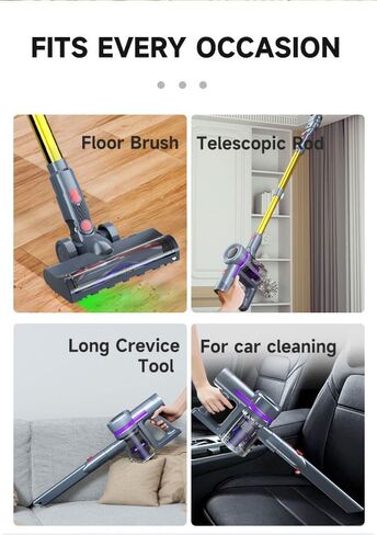 Cordless Vacuum Cleaner, 25Kpa Brushless Vacuum Cleaner, Cordless Vacuum with LED Display Screen, 6 in 1 Stick Vacuum for Pet Hair Carpet Hard Floor in Saudi Arabia