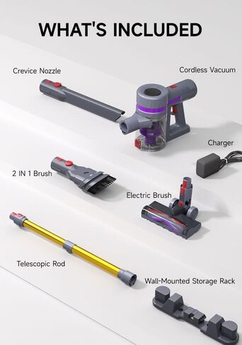 Cordless Vacuum Cleaner, 25Kpa Brushless Vacuum Cleaner, Cordless Vacuum with LED Display Screen, 6 in 1 Stick Vacuum for Pet Hair Carpet Hard Floor in Saudi Arabia