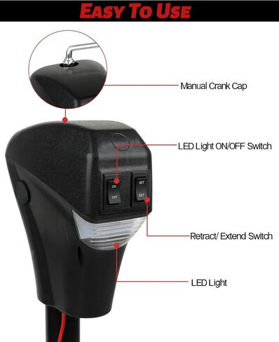 Power Tongue Jack 3500LBS for A-Frame Traviler Camper Cargo, 18" Lift, 12V DC, Jack Pad, Electric Trailer Jack, Heavy Duty in Saudi Arabia