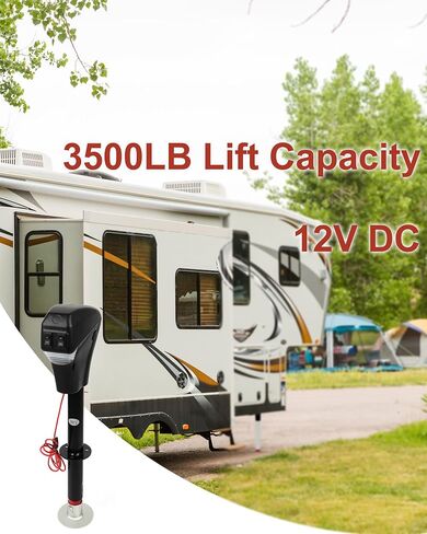 Power Tongue Jack 3500LBS for A-Frame Traviler Camper Cargo, 18" Lift, 12V DC, Jack Pad, Electric Trailer Jack, Heavy Duty in Saudi Arabia