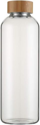 زجاجة ماء زجاجي من الزجاج 64 أوقية مصب عريض مع غطاء خيزر in Kuwait