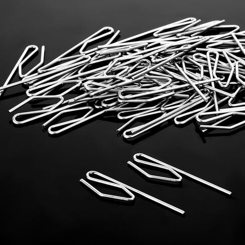 50Pcs Long Curtain Hooks Drapery Hook Pins 2.75 inch Metal Curtain Pleat Hooks Bulk Silver Heavy Duty Stainless Steel Pleated Drapes Pin on Hooks with Clear Box for Window Door Shower Curtain in Saudi Arabia