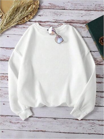 Floerns خطاب المرأة طباعة الأكمام الطويلة pulver top crewneck sweatshirts in Saudi Arabia
